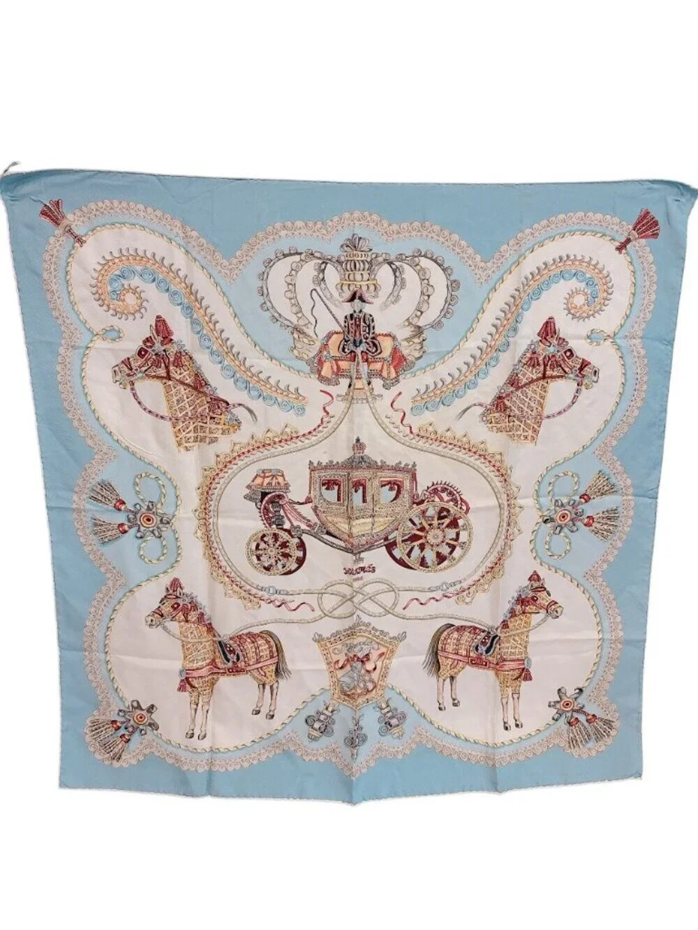 Hermes Paperoles Carriage Pattern Carre 90 Scarf